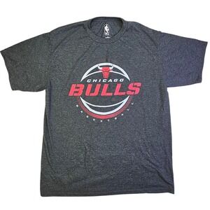 NBA Chicago Bulls Basketball Graphic T-Shirt Mens Large Charcoal Grey Heather